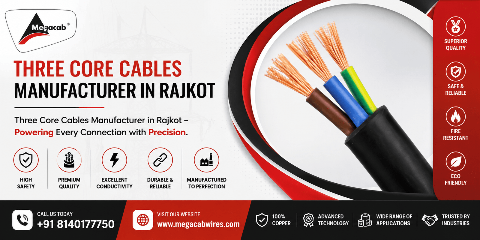 Three Core Cables Manufacturer in Rajkot